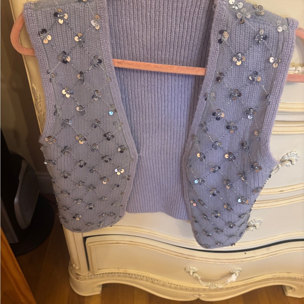 Zara Purple Sequin Women's Vest